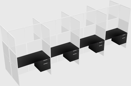 Shared rectangular cubicle