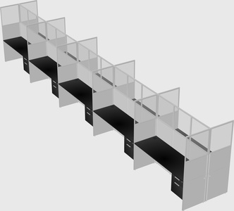 Shared rectangular cubicle