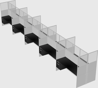 Shared rectangular cubicle