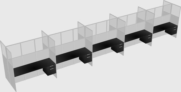 Shared rectangular cubicle