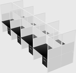 Shared rectangular cubicle