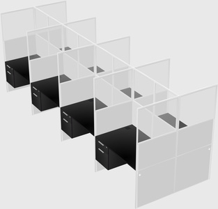 Shared rectangular cubicle