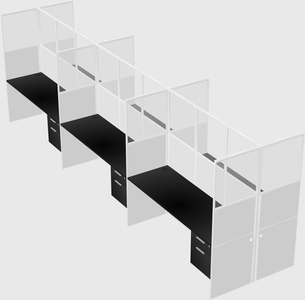 Shared rectangular cubicle
