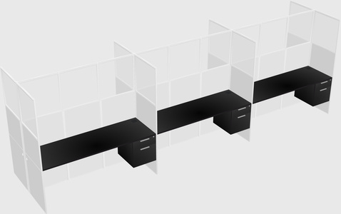 Shared rectangular cubicle