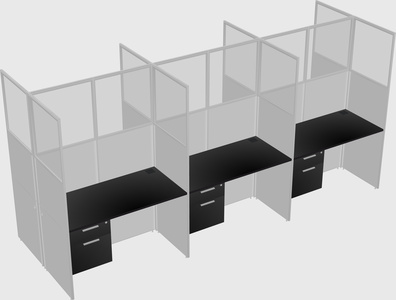 Shared rectangular cubicle