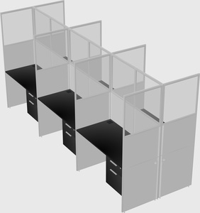 Shared rectangular cubicle