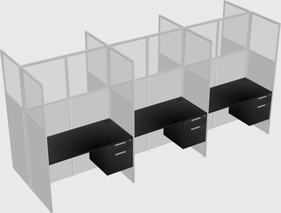 Shared rectangular cubicle