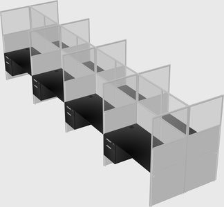 Shared rectangular cubicle
