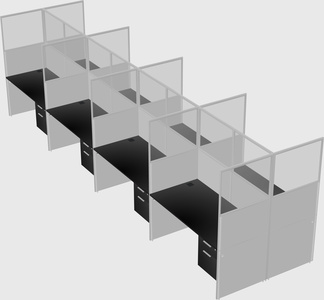 Shared rectangular cubicle