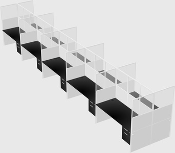 Shared rectangular cubicle