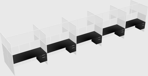 Shared rectangular cubicle