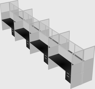 Shared rectangular cubicle