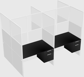 Shared rectangular cubicle
