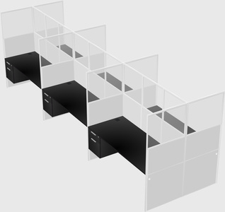 Shared rectangular cubicle
