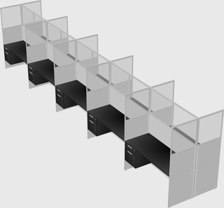 Shared rectangular cubicle