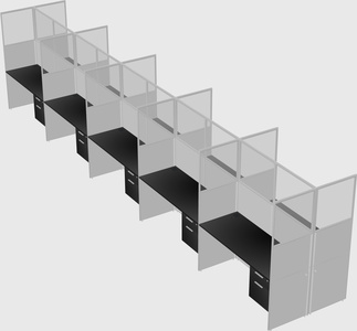 Shared rectangular cubicle