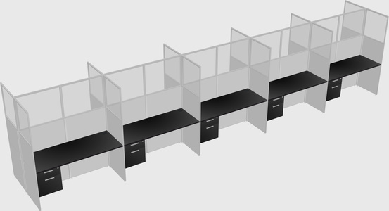 Shared rectangular cubicle