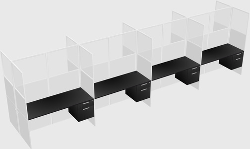 Shared rectangular cubicle