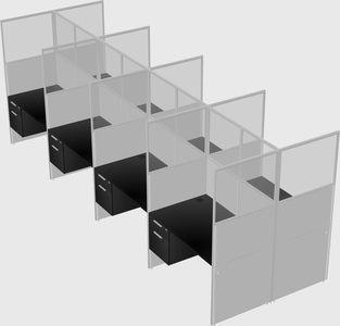 Shared rectangular cubicle