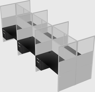 Shared rectangular cubicle