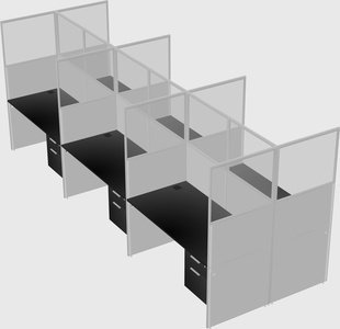 Shared rectangular cubicle