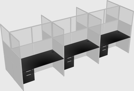 Shared rectangular cubicle