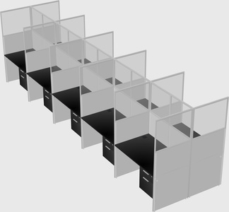 Shared rectangular cubicle