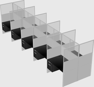 Shared rectangular cubicle