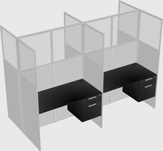 Shared rectangular cubicle