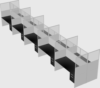 Shared rectangular cubicle