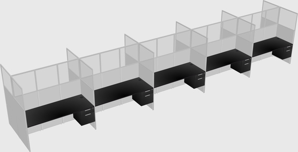Shared rectangular cubicle