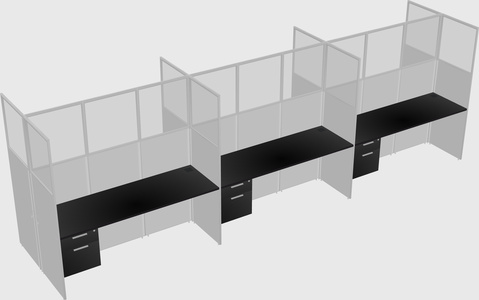 Shared rectangular cubicle