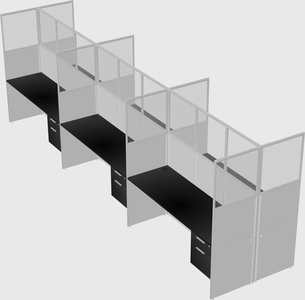 Shared rectangular cubicle