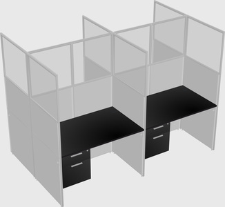Shared rectangular cubicle