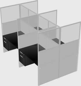 Shared rectangular cubicle