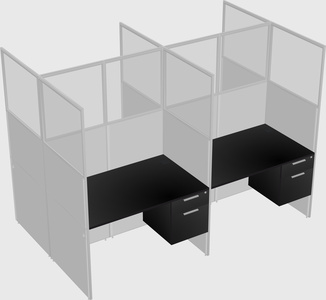 Shared rectangular cubicle