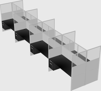 Shared rectangular cubicle