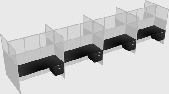 Shared rectangular cubicle