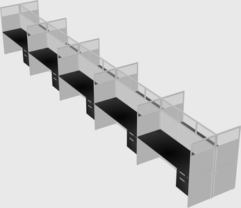Shared rectangular cubicle
