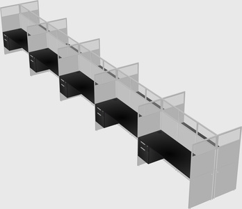 Shared rectangular cubicle