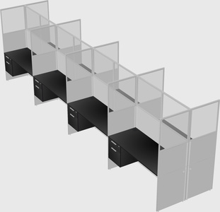 Shared rectangular cubicle