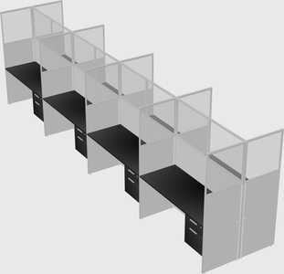 Shared rectangular cubicle