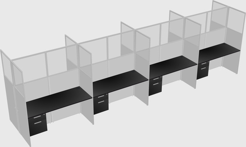 Shared rectangular cubicle