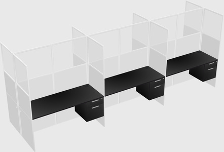 Shared rectangular cubicle