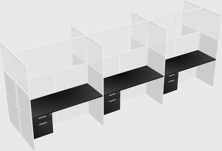 Shared rectangular cubicle