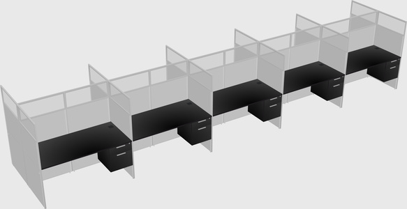 Shared rectangular cubicle