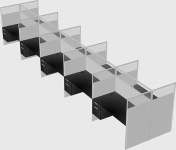 Shared rectangular cubicle