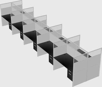 Shared rectangular cubicle