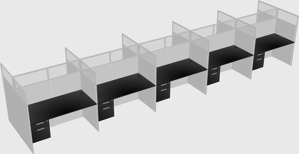 Shared rectangular cubicle