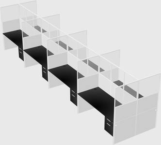 Shared rectangular cubicle